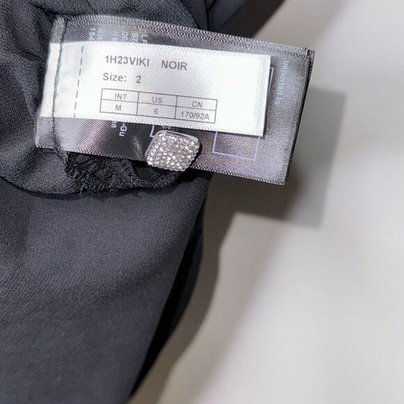 BA&SH Viki Roundneck Embellished Trim Mini Dress Black Size US 6 - Picture 8 of 8